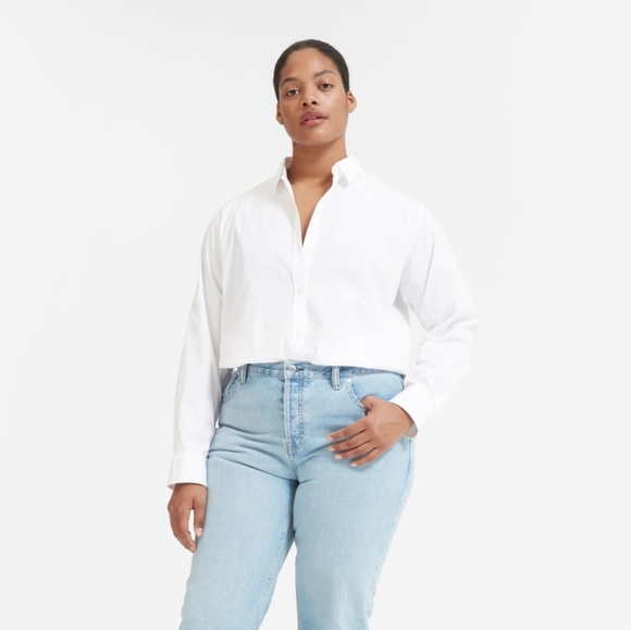 Everlane Tops - 𝐄𝐕𝐄𝐑𝐋𝐀𝐍𝐄 The Relaxed Poplin White Shirt 8